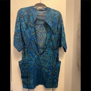 Collective Concepts Blue dress size small abstract print